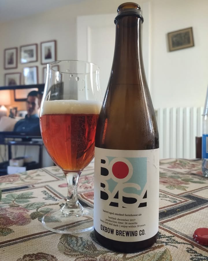 #diariodibordo Oxbow Brewing Bobasa, farmhouse affumicata invecchiata in botte; 36…