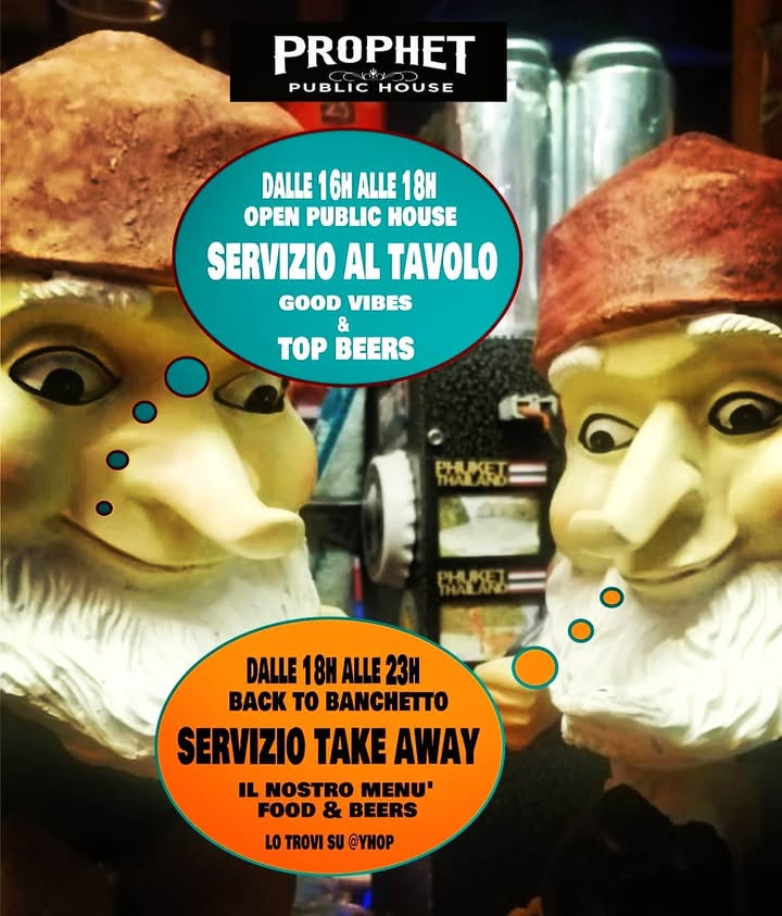 Dalle 16h alle 18h open Pub!!
Servizio al tavolo, max 4 persone, cocco